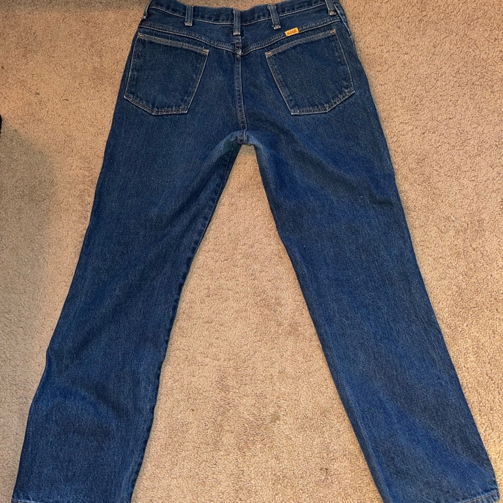 vintage yellow tab rustler jeans 34x30